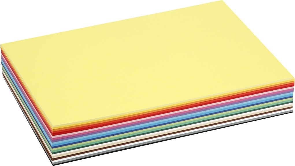 Colortime Karton, A4, 180g, 30 ark, ass. farver 