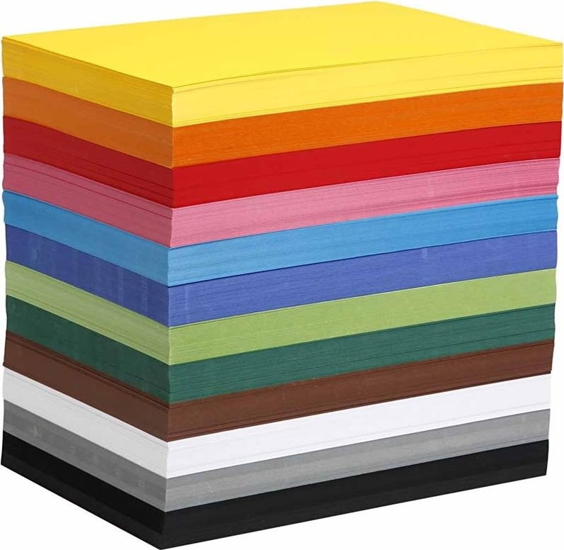 Colortime Karton, A4, 180g, 1200 ark, ass. farver