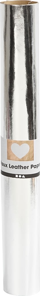 Läderpapper 350g/m² 49x100 cm silver