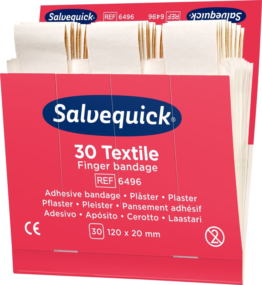 Salvequick Tekstilplaster, ekstra lange, 6x30 stk.