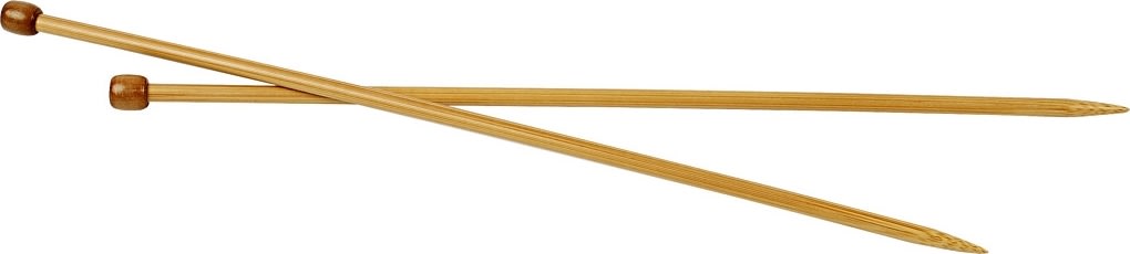 Sticknålar nr 6.5, L 35 cm, bambu