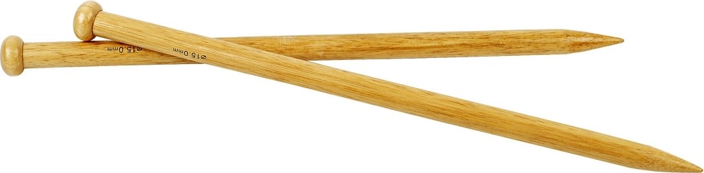 Strikkepinde, nr. 15, L: 35 cm, bambus