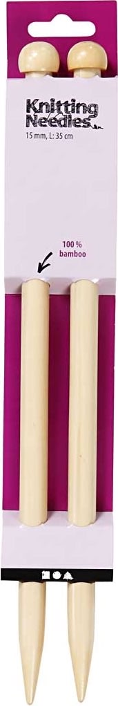 Sticknålar nr 15 L 35 cm, bambu