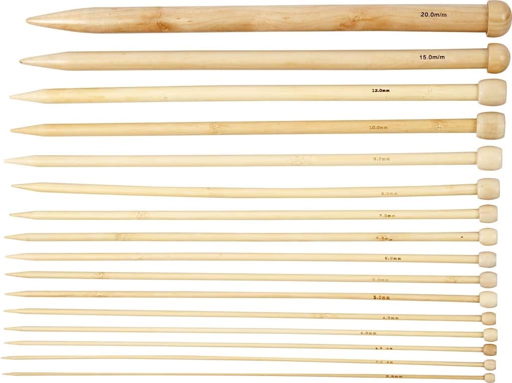Sticknålar nej 2.5-20 L 35 cm, bambu, 16 par