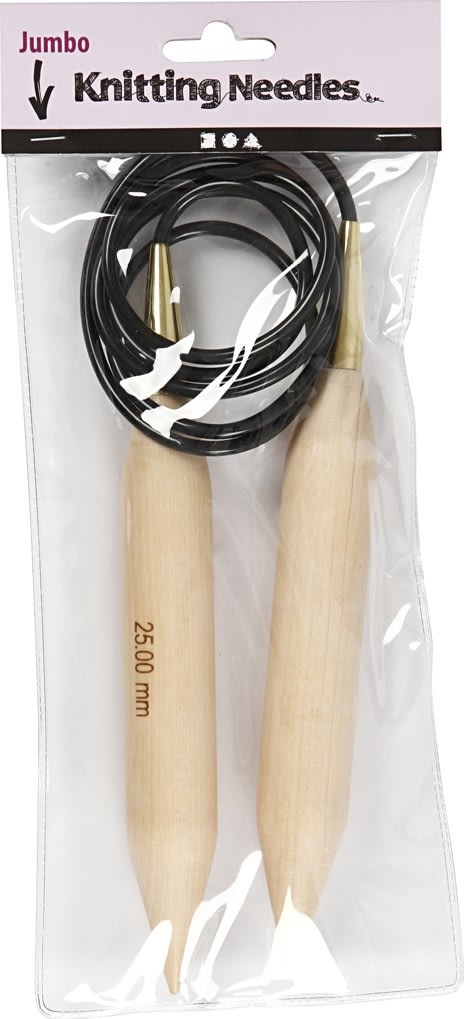 Rundstickor 25 L 150 cm, lackerat trä