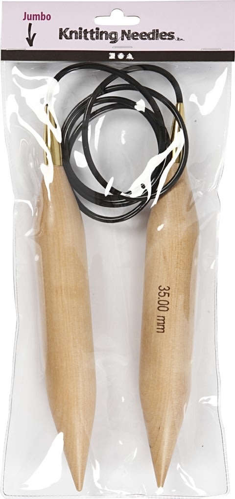 Rundstickor 35 L 150 cm, lackerat trä