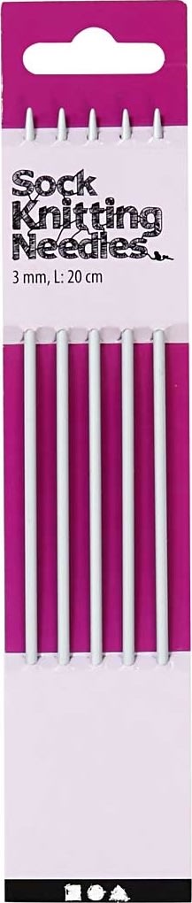 Strumpstickor nr 3, L: 20 cm metall 5 st