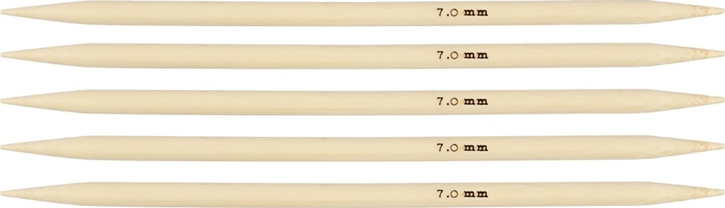 Strømpepinde, nr. 7, L: 20 cm, bambus, 5 stk