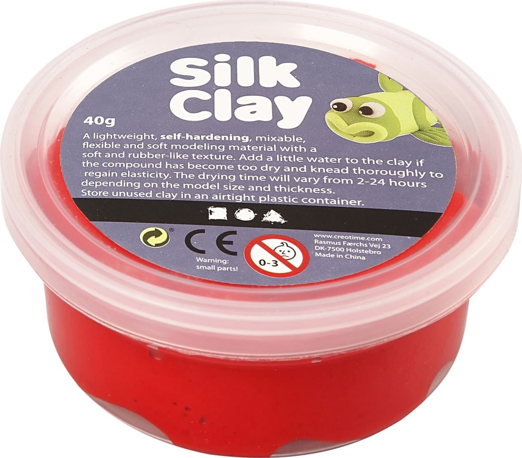 Modellera Silk Clay 40g röd