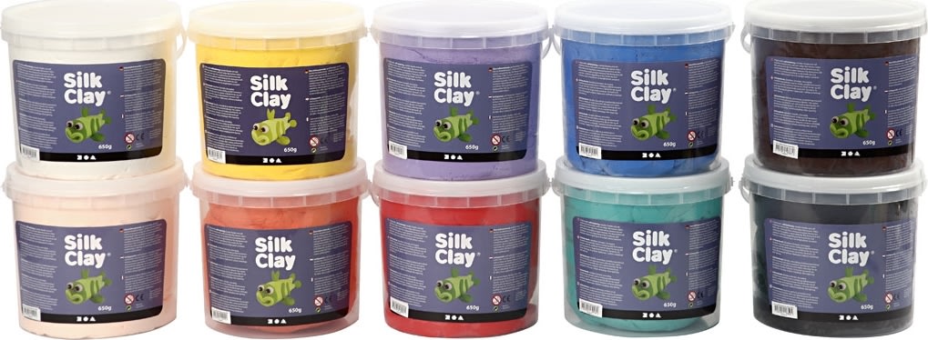 Silk Clay Modellervoks, 10x650 g, ass. farver