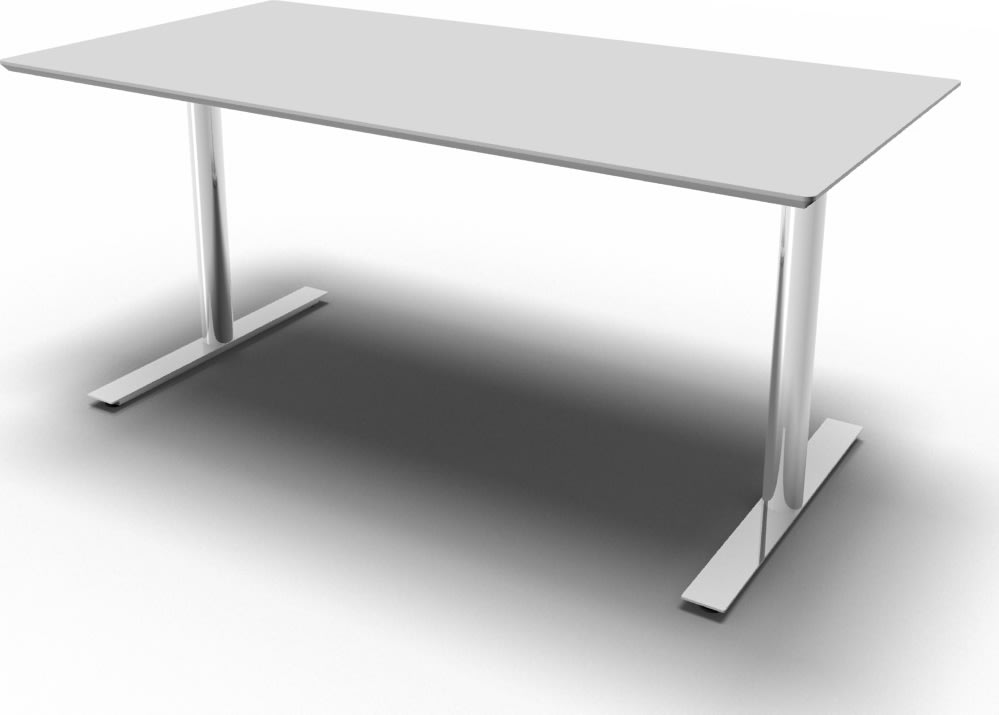 Inline Kantinebord, L 200 cm, Lys grå/Krom