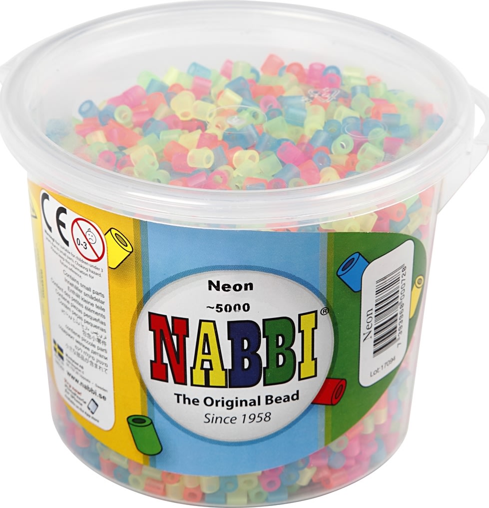 Rörpärlor Nabbi 5000 st Neonfärger