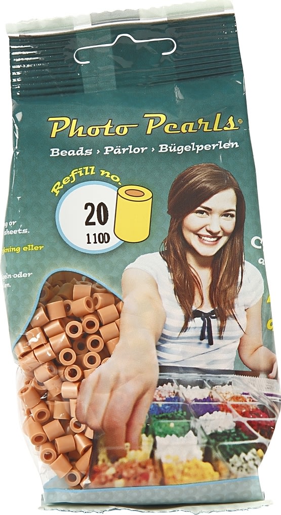 Photo Pearls Rørperler, 1100 stk, lys brun (20)