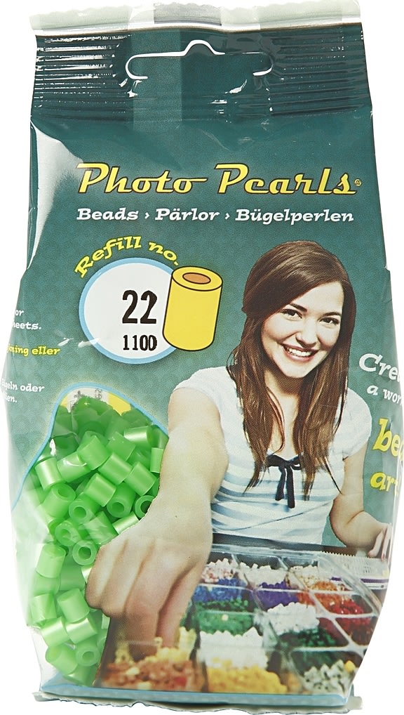 Photo Pearls Rörpärlor 1100stk grön pärlemor 22