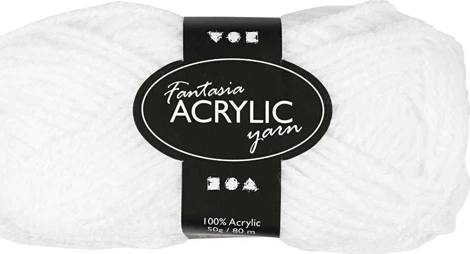 Akrylgarn Fantasia 50g vit