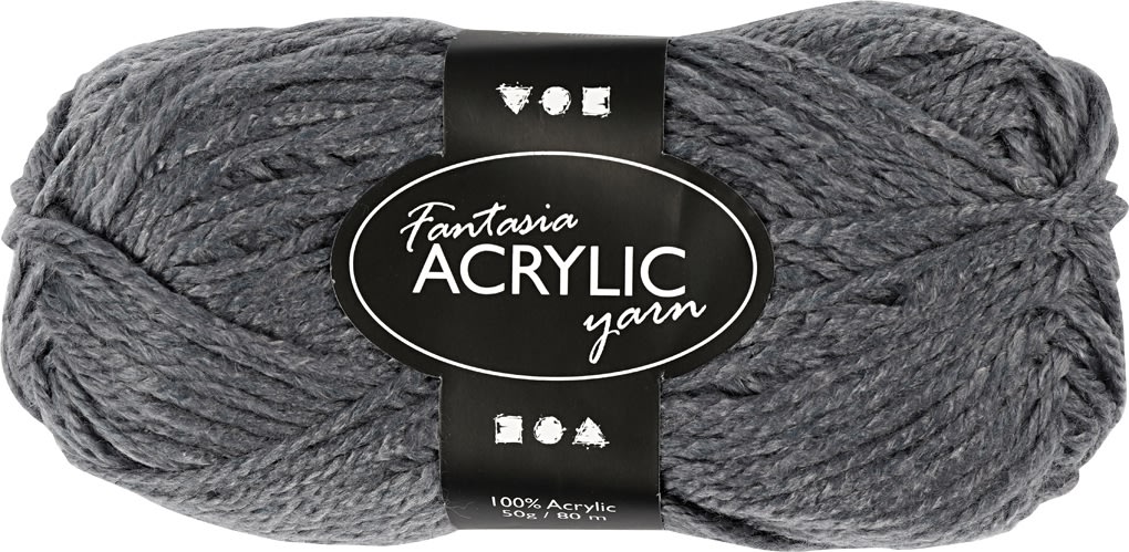 Akrylgarn Fantasia 50g grått