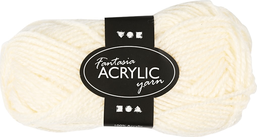 Akrylgarn Fantasia 50g råvit