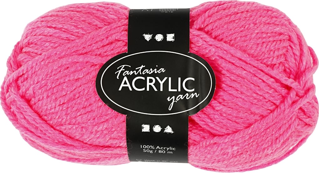 Akrylgarn Fantasia 50g neonrosa