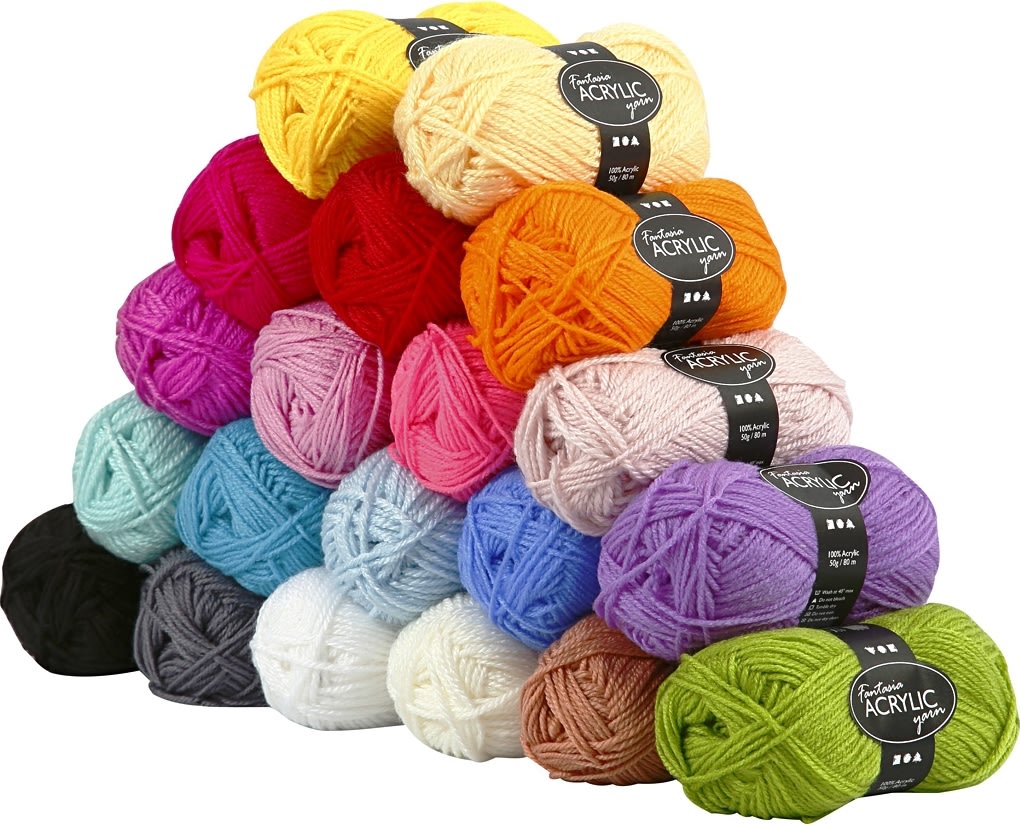 Akrylgarn Fantasia 20x50g Blandade Färger