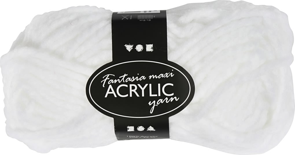 Akrylgarn Maxi Fantasia 50g vit