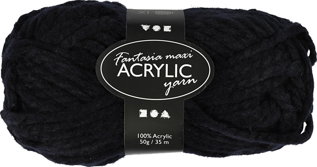 Akrylgarn Fantasia Maxi 50g svart