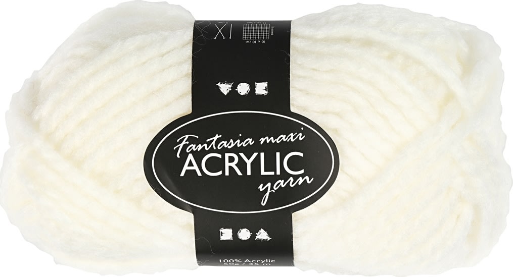 Akrylgarn Fantasia Maxi 50g råvit