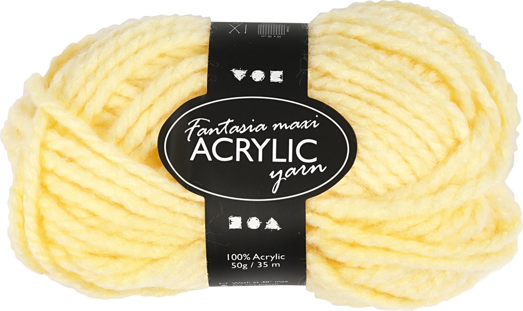 Akrylgarn Fantasia Maxi 50g ljusgult