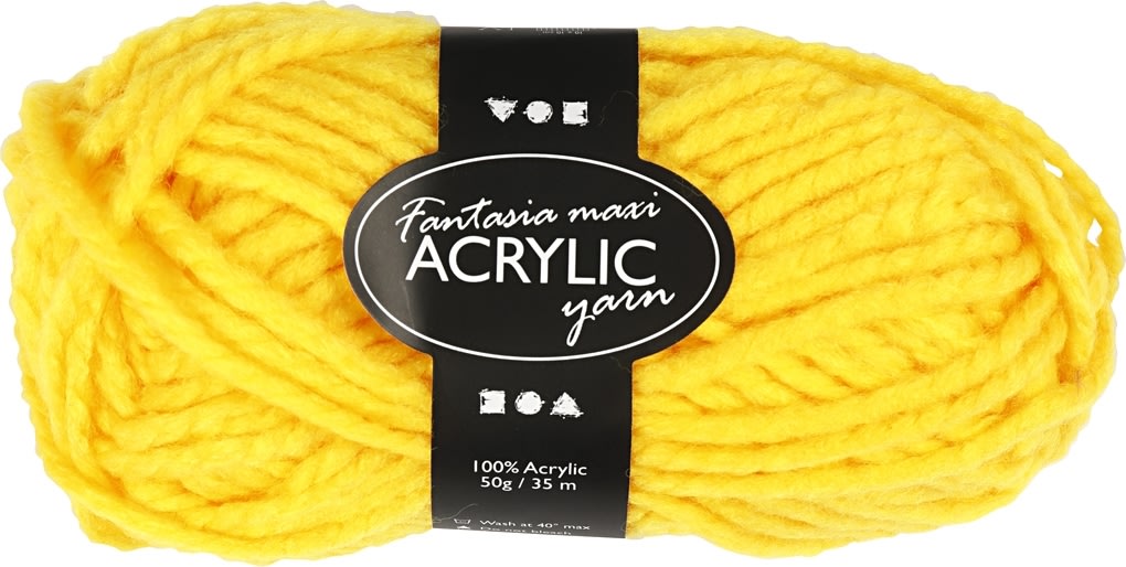 Akrylgarn Fantasia Maxi 50g gul