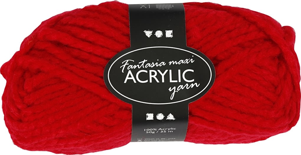 Akrylgarn Fantasia Maxi 50g röd