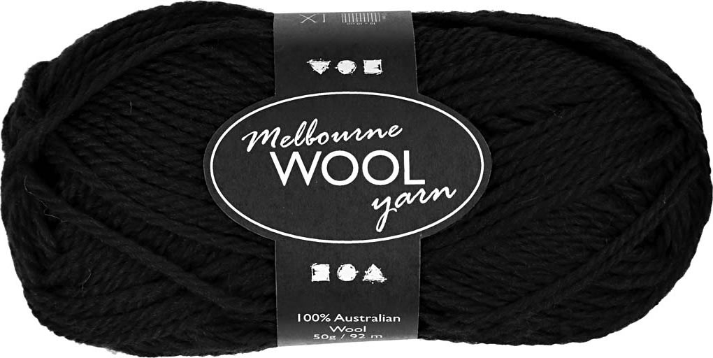 Ullgarn Melbourne 50g svart