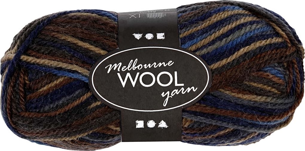 Ullgarn Melbourne 50g brun harmoni