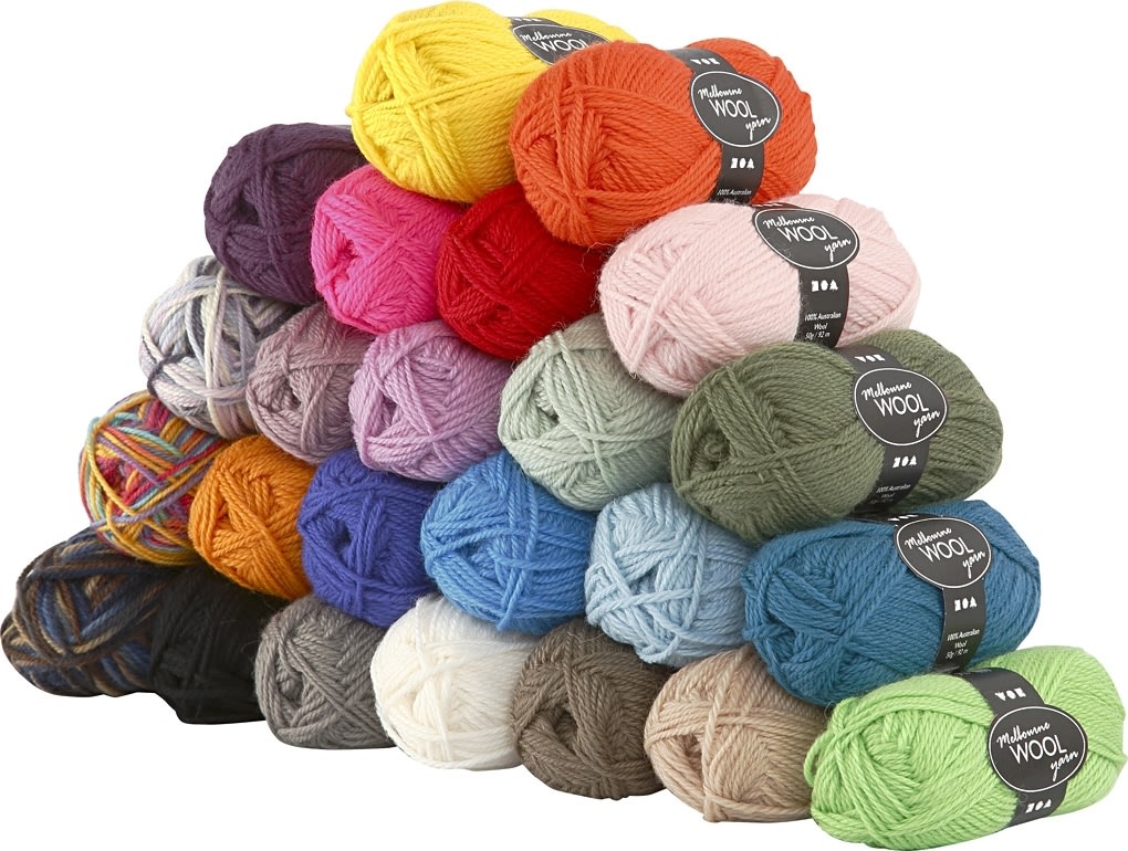 Ullgarn Melbourne 24x50g blandade färger