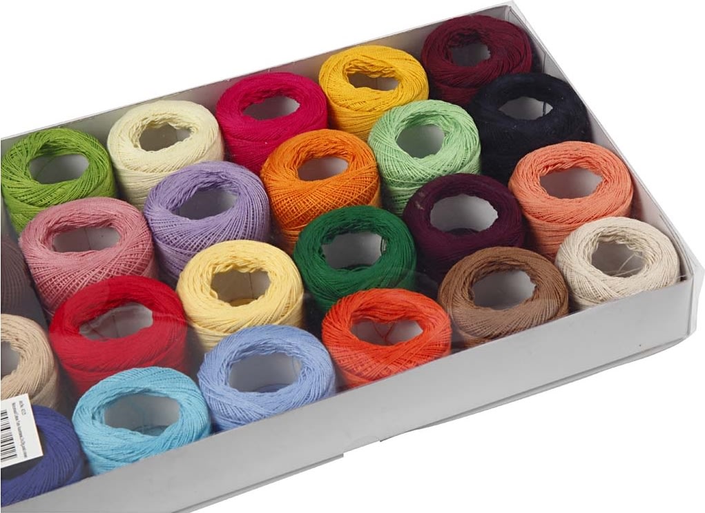 Merceriserat bomullsgarn 24x20g blandade färger