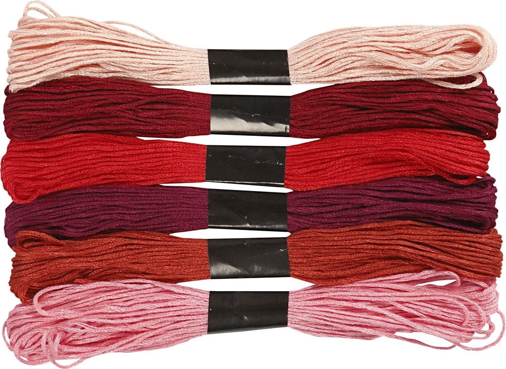 Broderigarn 6 buntar röd harmoni