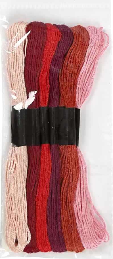 Broderigarn 6 buntar röd harmoni