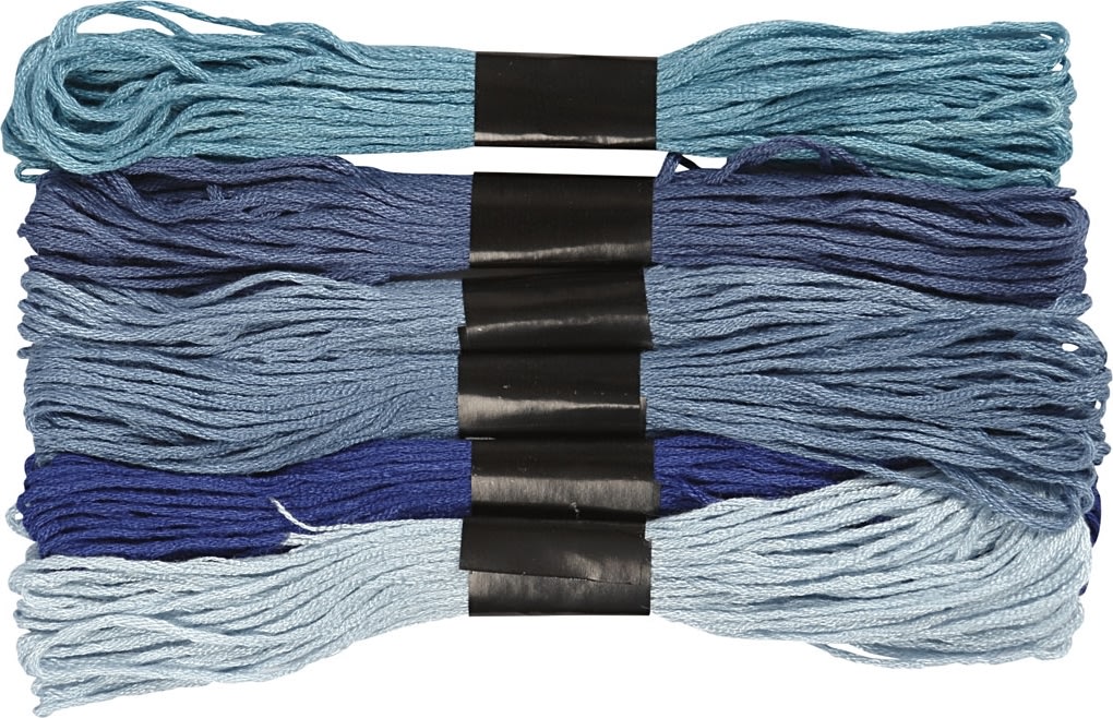 Broderigarn 6 buntar blå harmoni