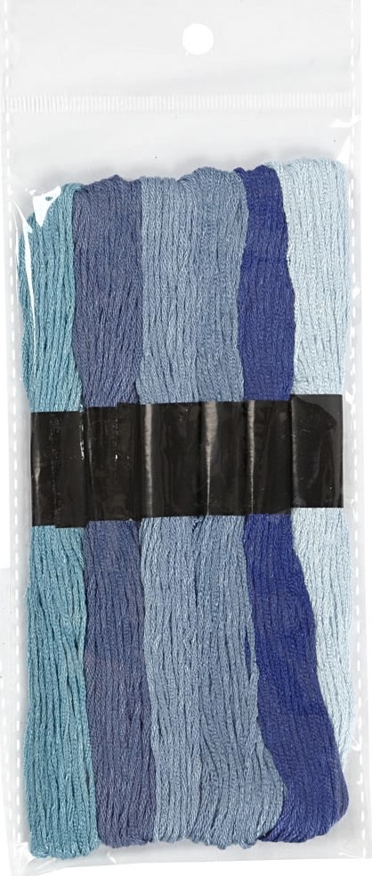 Broderigarn 6 buntar blå harmoni