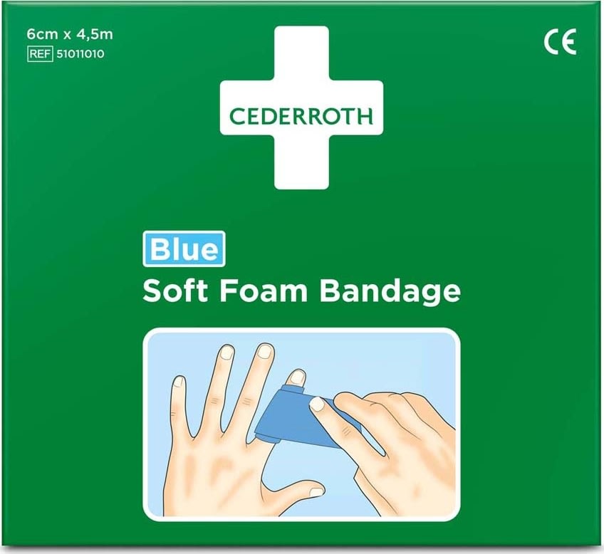 Soft Foam Bandage Cederroth Blå, 6 cm x 4,5 m