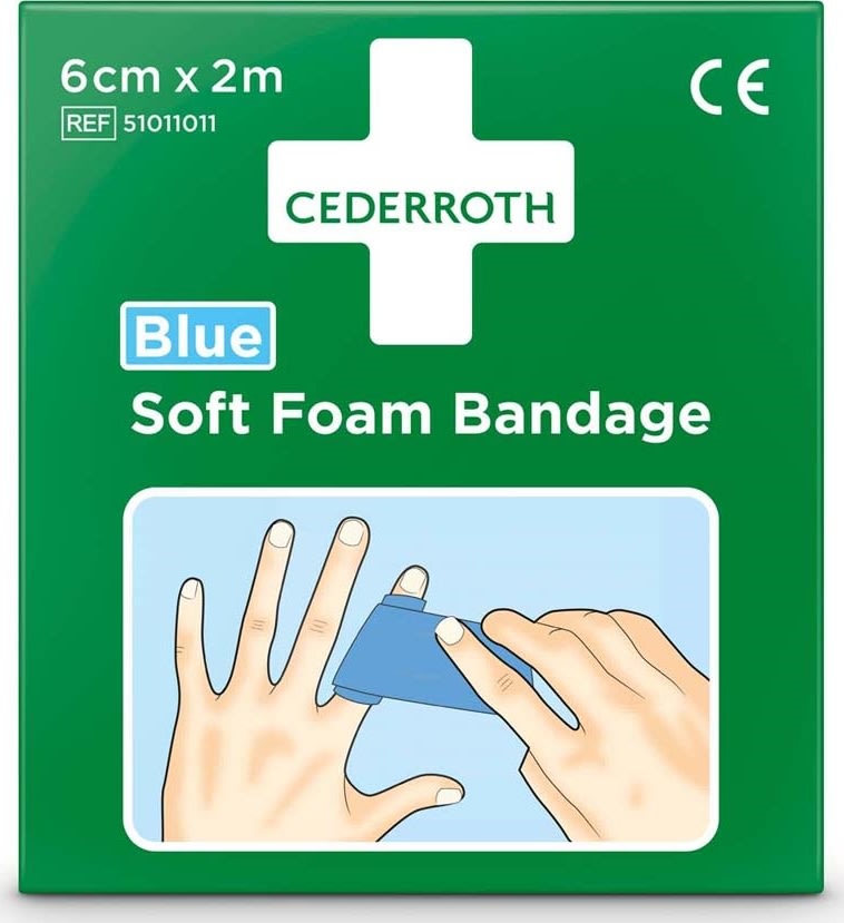 Soft Foam Bandage Cederroth Blå, 6 cm x 2 m