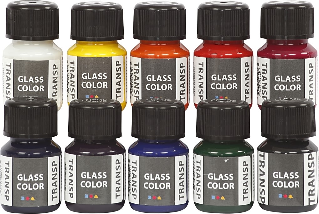 Glasfärg Glass Color 10x35ml blandade färger