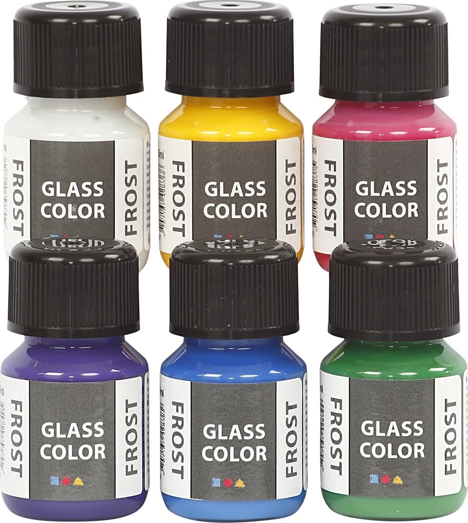 Glas Färg Glass Color 6x30 ml frost blandade