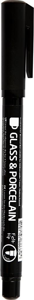 Porslin och Glaspenna 1-3 mm svart
