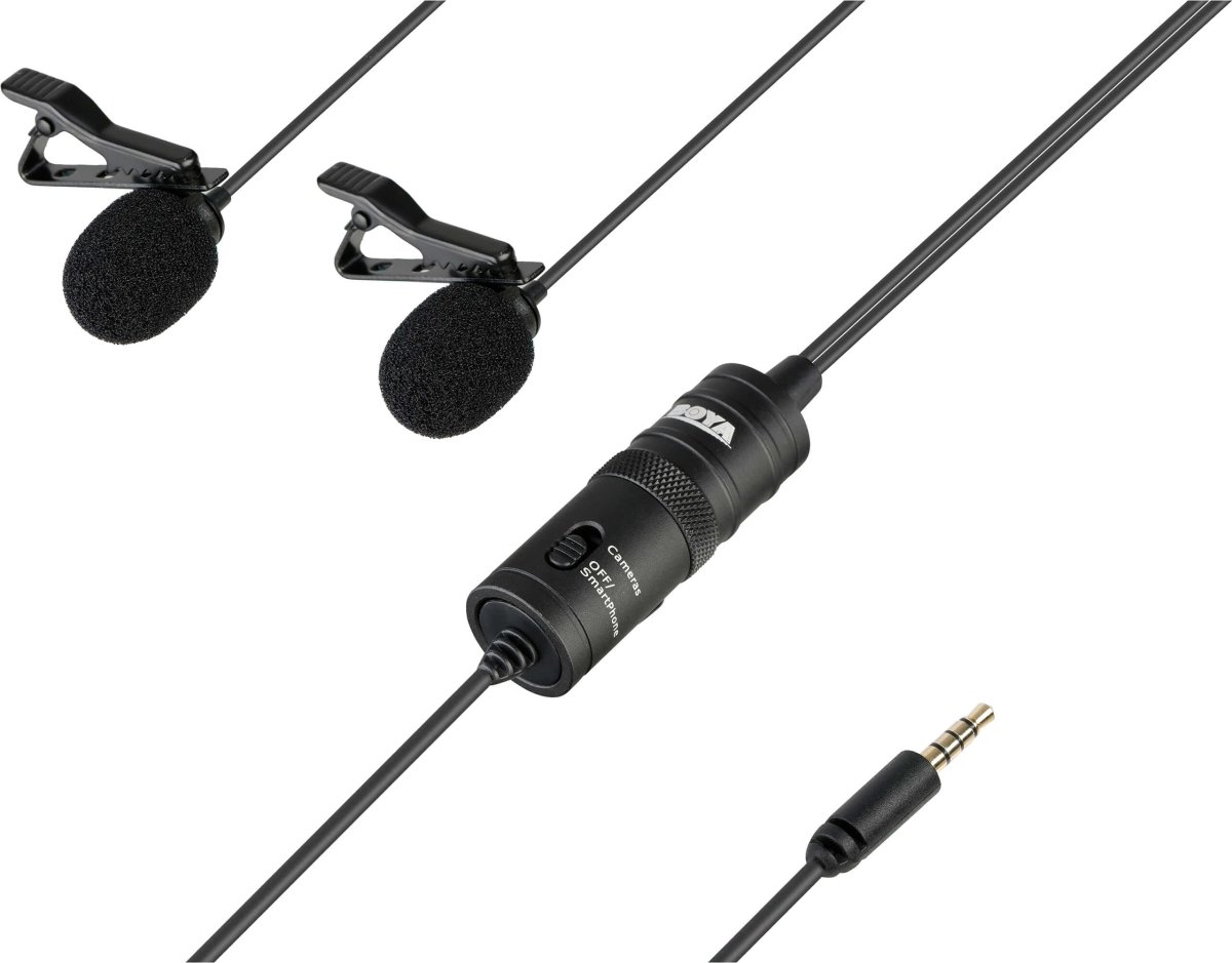 Myggmikrofon BOYA Lavalier Dual 3,5 mm 4,0 m