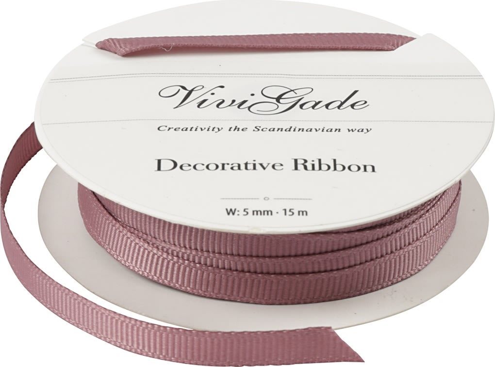 Dekorationsband Vivi Gade 6 mm x 15 m Rosa