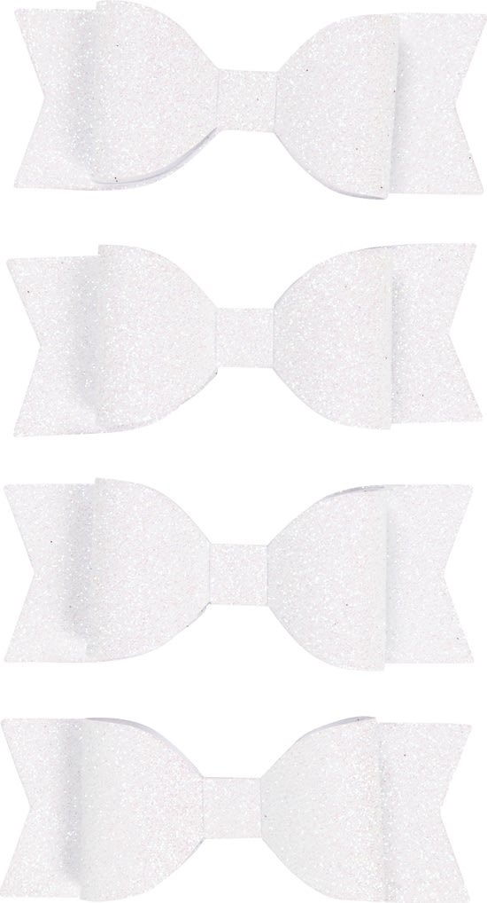 Rosetter Vivi Gade 31x85 mm 4 st Glitter Vit