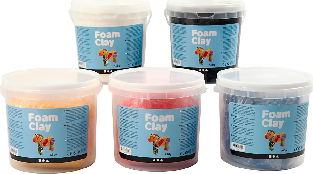 Foam Clay Modellervoks, 5x560 g, primær farver