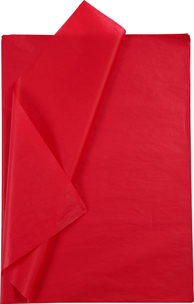 Silkepapir, 50x70 cm, 14g, 25 ark, rød