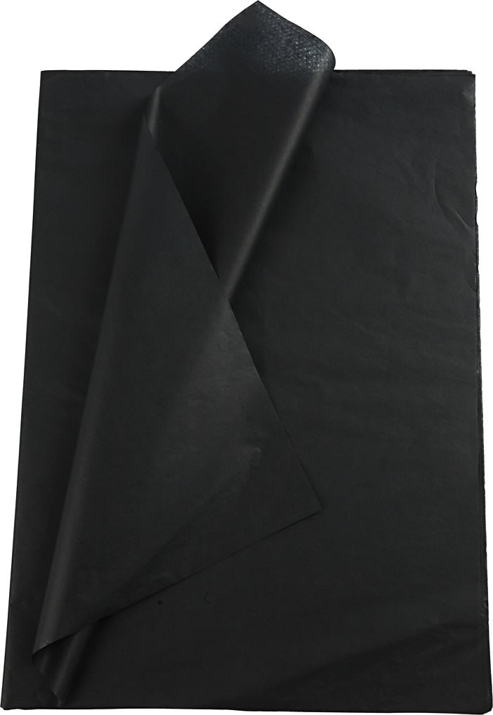 Silkespapper 50x70 cm 14g 25 ark svart