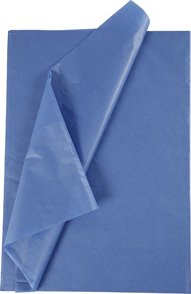 Silkepapir, 50x70 cm, 14g, 25 ark, blå