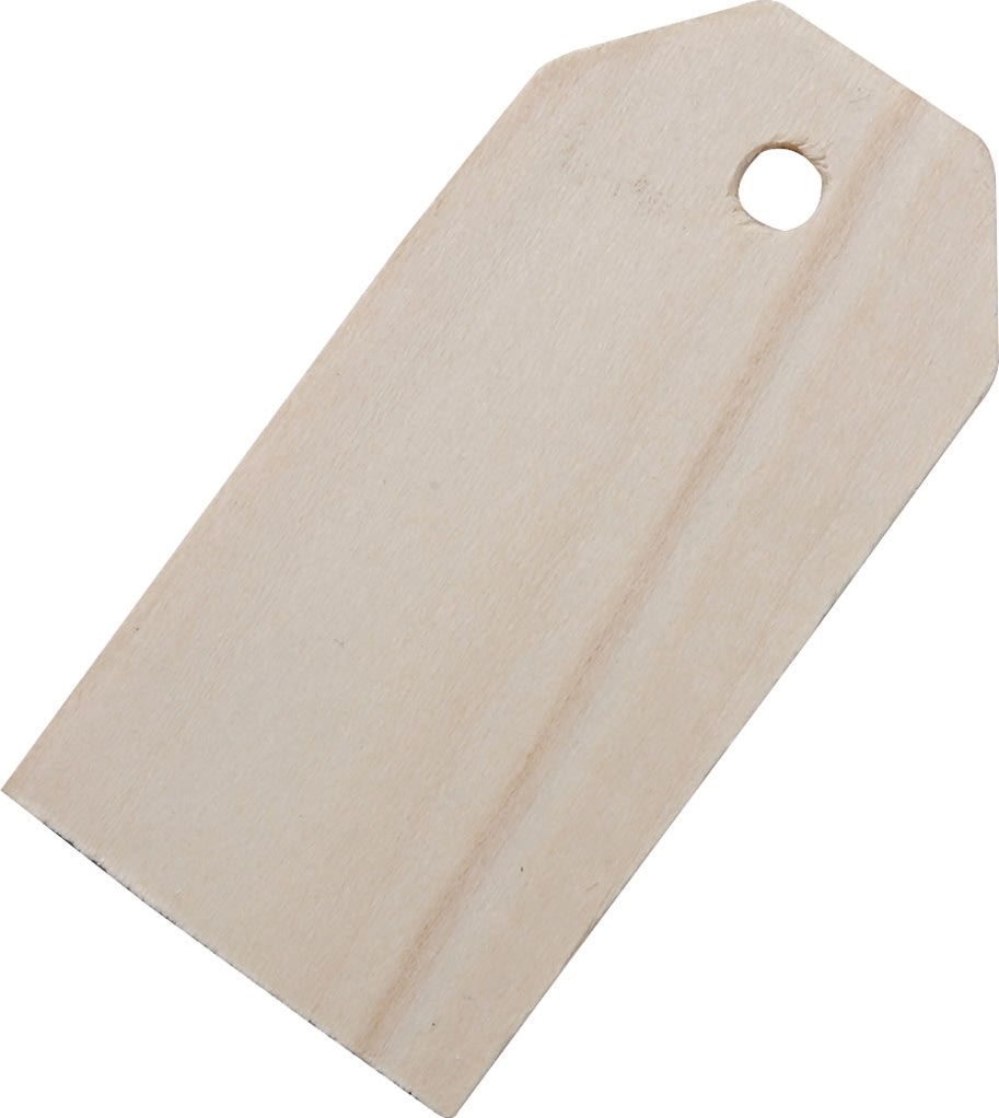 Manillamärken 3x6 cm 10 st Trä